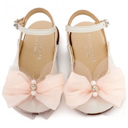  BabyWalker Βαπτιστικά παπούτσια κορίτσι PRI2661 Εκρού-Ροζ